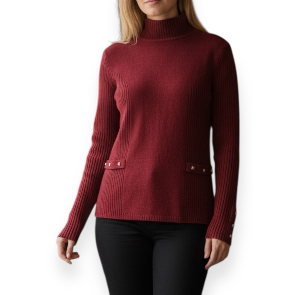 Women's Red Turtleneck Sweater